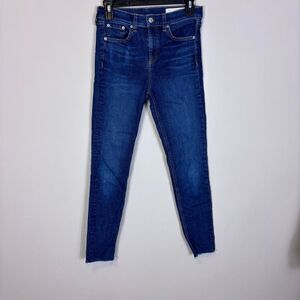 Rag & Bone Women's 10" Ankle Skinny Raw Hem Jeans Size 26